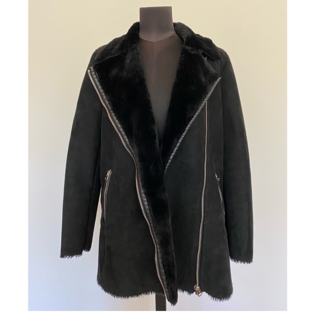 Suede/fur Black Zara Trafaluc Coat